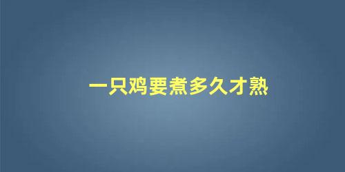 一只鸡要煮多久才会熟(一只鸡煮熟要多长时间)